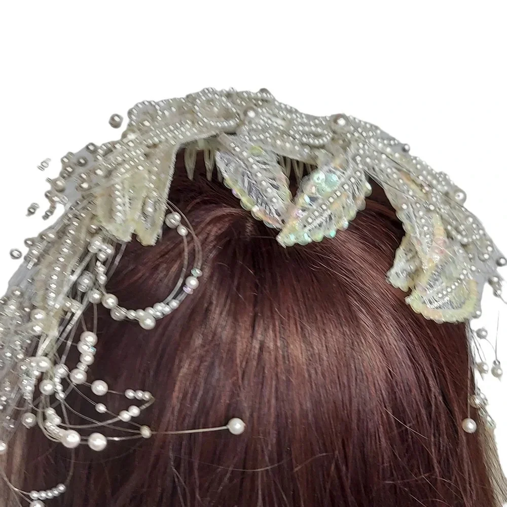 Vintage Jon Bradley‎ Couture Collection Freshwater Pearl Tiara Bridal Headpiece